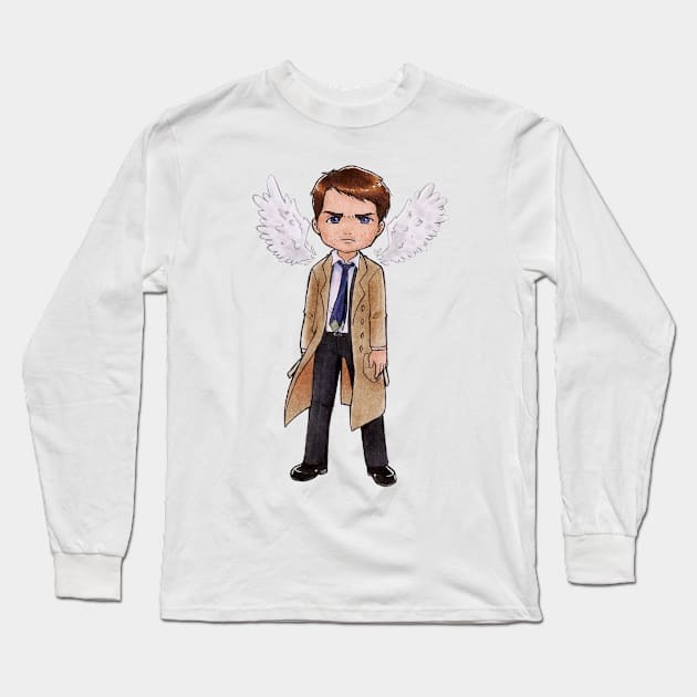 Castiel Long Sleeve T-Shirt by KaylaNostrade